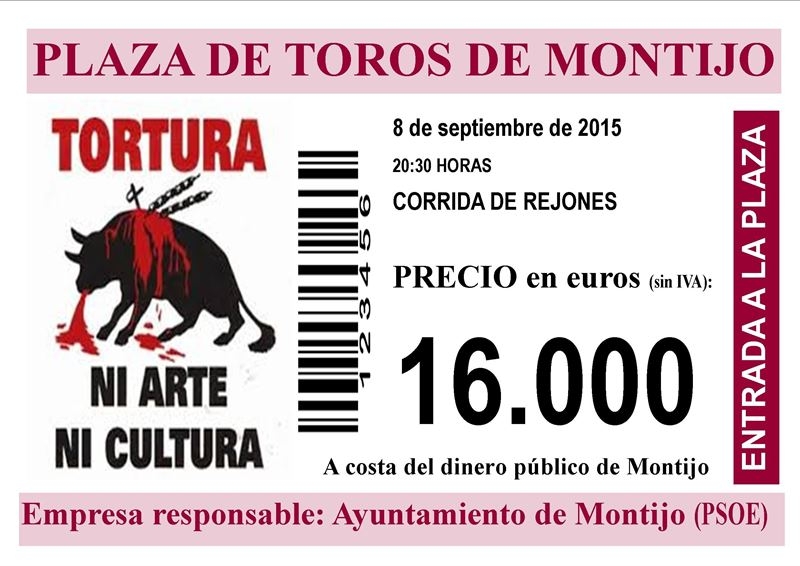 Una plataforma contra el maltrato animal critica el destino de dinero público a los toros en Montijo 