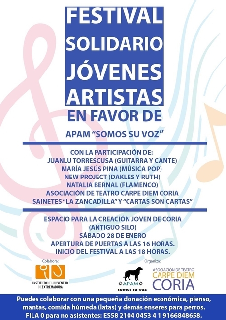 Coria (Cáceres) celebrará un festival solidario de jóvenes artistas a favor de una protectora de animales