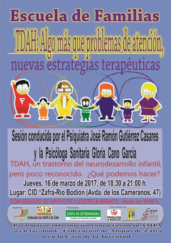 Una charla tratará el trastorno por el déficit de atención e hiperactividad este jueves en Zafra