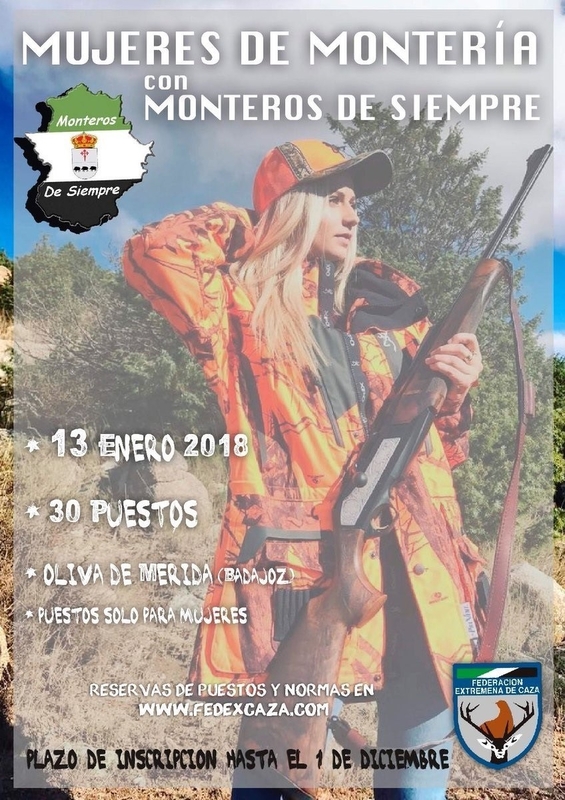 Organizan una montería para mujeres cazadoras en enero en Oliva de Mérida