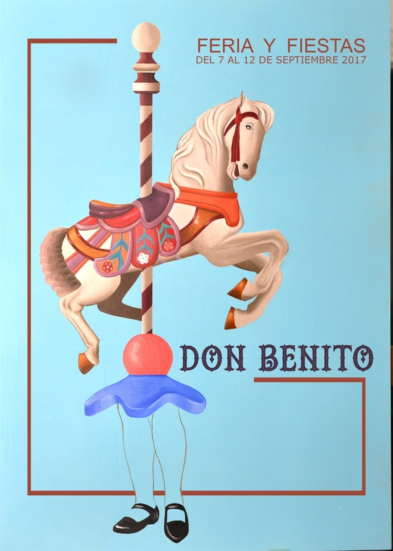 Un cartel de Alejandro Calderón que representa elementos típicos de las fiestas anunciará la Feria de Don Benito