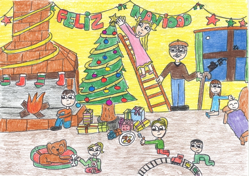 Escolares de Los Santos de Maimona participan en un concurso de postales navideñas