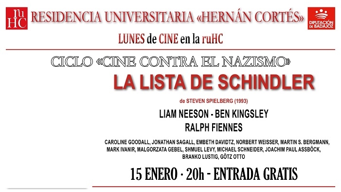Continua el ciclo ''Cine vs Nazismo'' en la R.U. Hernán Cortés con la película ''La lista de Schindler''
