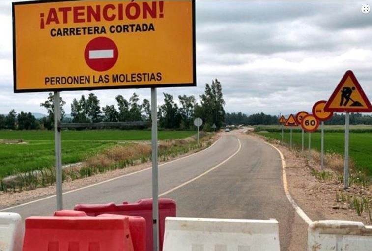 Cortes en las carreteras provinciales BA-140 y BA-014