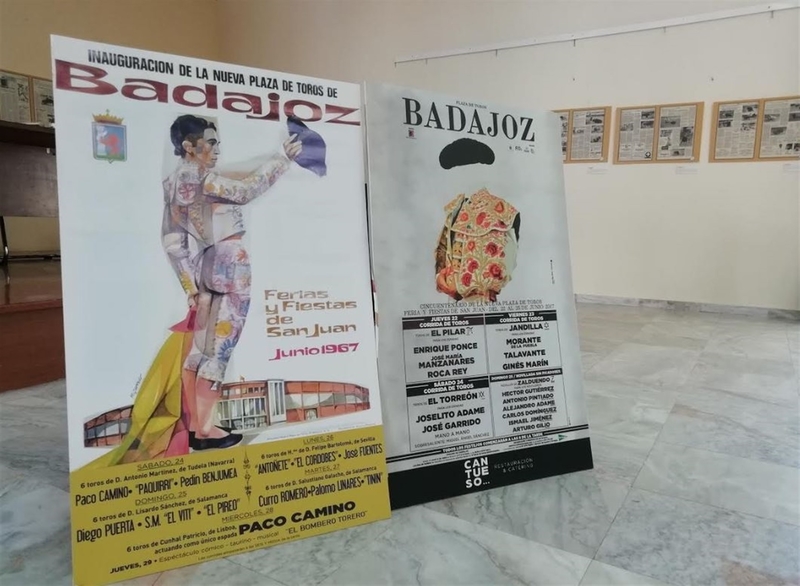 La exposición que recorre los 50 años de la Plaza de Toros de Badajoz se podrá visitar en Bienvenida hasta final de mes