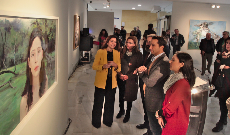 Inaugurada la exposición de la obra ganadora y las finalistas del XXXVI Premio de Pintura Eugenio Hermoso