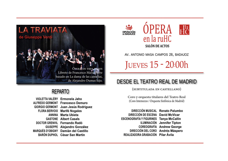 Ópera 'La Traviata' de Verdi en la RUHC