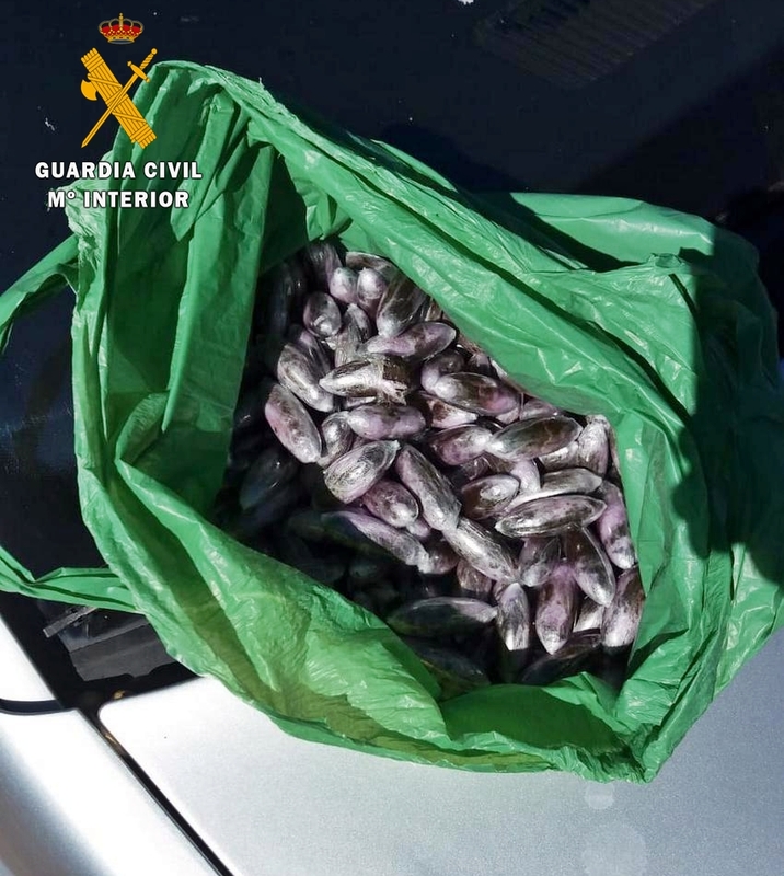 La Guardia Civil interviene a una persona más de un kilo y medio de droga oculta y camuflada entre su ropa