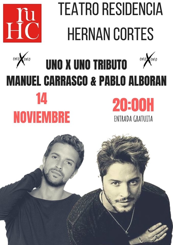 Jueves Musicales en la R.U. Hernán Cortés programa un tributo a Manuel Carrasco y Pablo Alborán