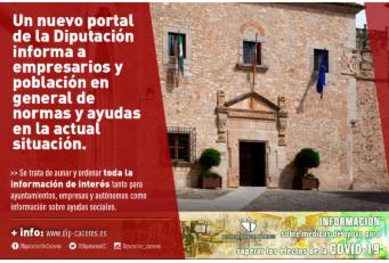 Un nuevo portal de la Diputación informa a empresarios y población en general de normas y ayudas en la actual situación