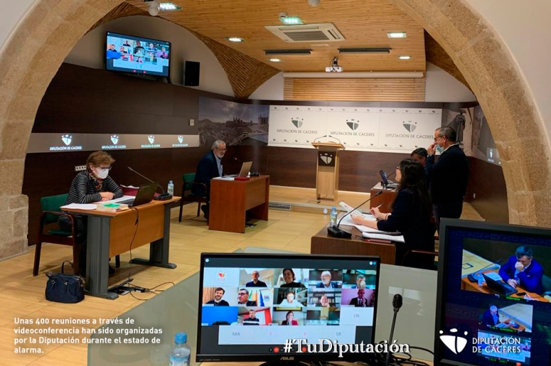 Unas 400 reuniones a través de videoconferencia han sido organizadas por la Diputación durante el estado de alarma