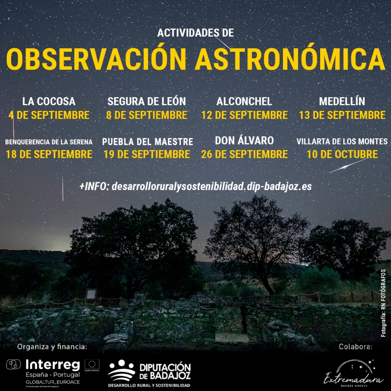 La Diputación organiza actividades de observación astronómica en diferentes comarcas de la provincia