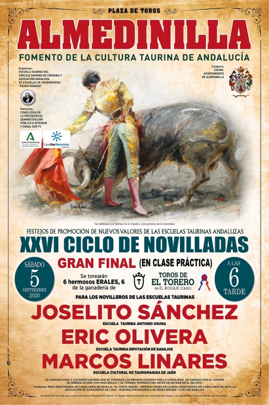 Eric Olivera integra la terna de la gran final del XXVI Ciclo de Novilladas sin picadores que se celebra en Almedinilla