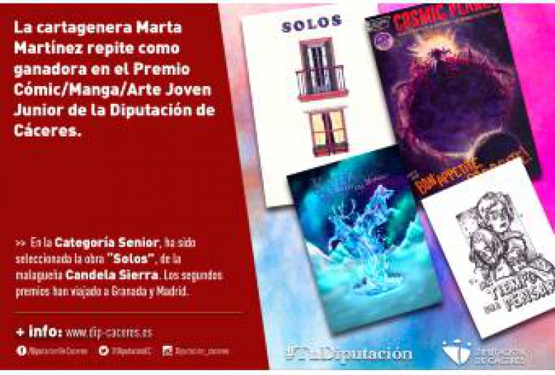 La cartagenera Marta Martínez repite como ganadora en el Premio Cómic/Manga/Arte Joven Junior de la Diputación de Cáceres