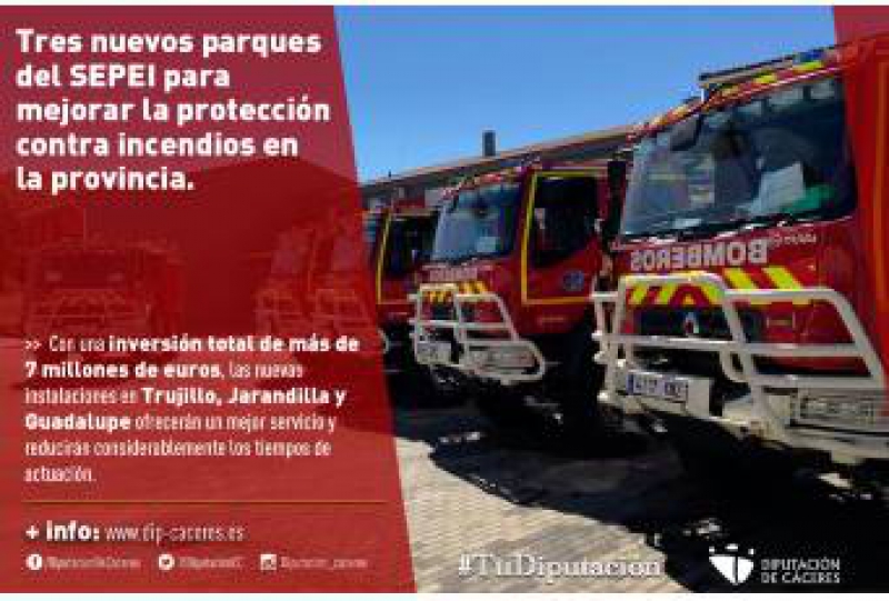 Tres nuevos parques del SEPEI para mejorar la protección contra incendios en la provincia