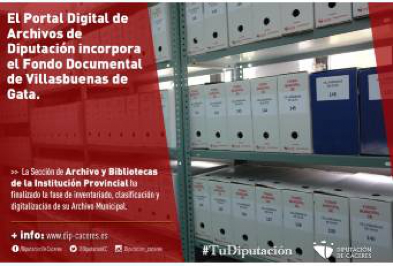 El Portal Digital de Archivos de Diputación incorpora el Fondo Documental de Villasbuenas de Gata