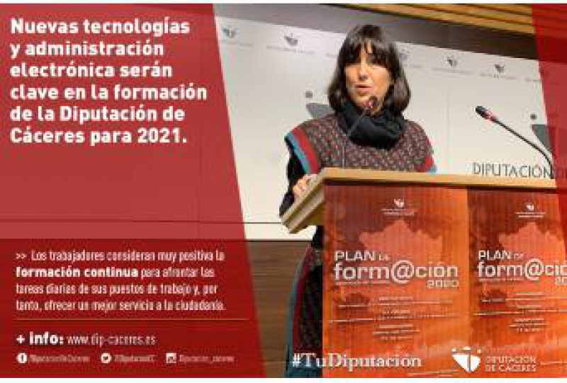 Nuevas tecnologías y administración electrónica serán clave en la formación de la Diputación de Cáceres para 2021