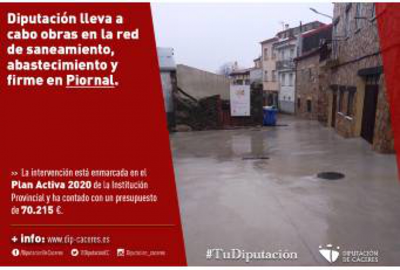 La Diputación lleva a cabo obras en la red de saneamiento, abastecimiento y firme en Piornal