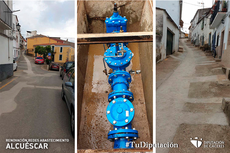 Diputación soluciona un problema de abastecimiento de agua de Alcuéscar con la sustitución de 420 metros de tuberías