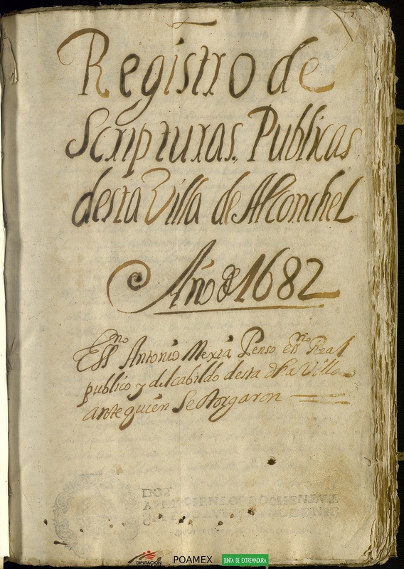 El Archivo Provincial publica un protocolo notarial de Alconchel entre 1682 y 1685