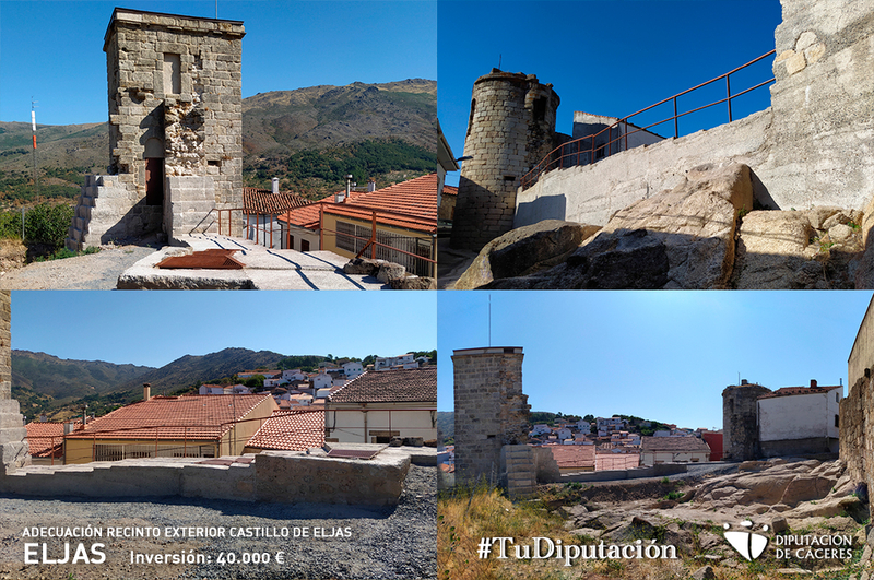 La Diputación termina las obras de adecuación e interpretación del recinto exterior del Castillo de Eljas