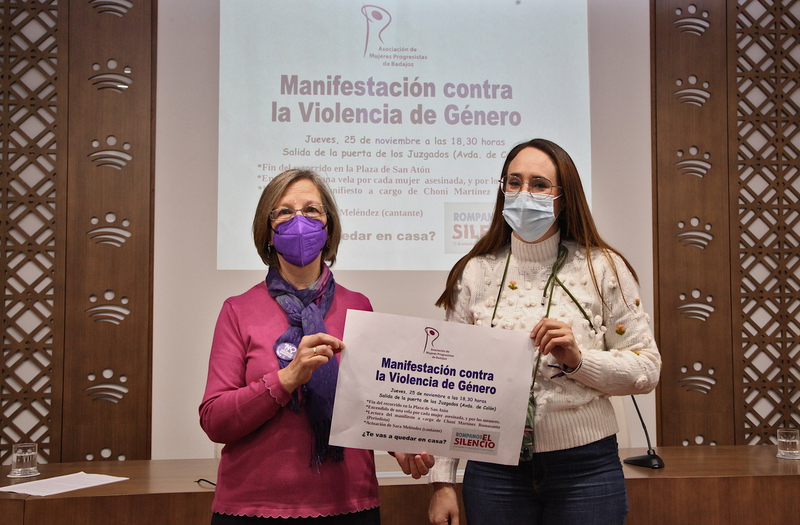 Una manifestación de repulsa y sensibilización recorrerá Badajoz el 25N organizada por la Asociación de Mujeres Progresistas