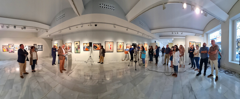 Pedro Castaño lidia con la tauromaquia en la muestra pictórica inaugurada en la Diputación de Badajoz