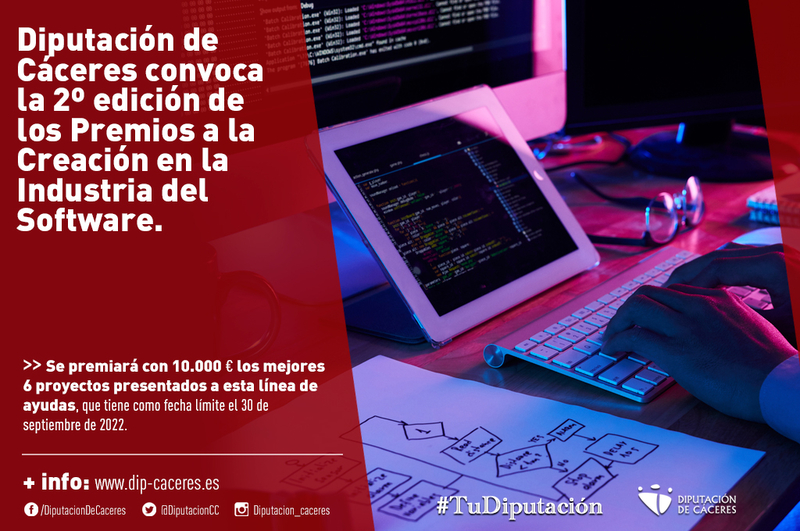 Diputación de Cáceres convoca la 2º edición de los Premios a la Creación en la Industria del Software