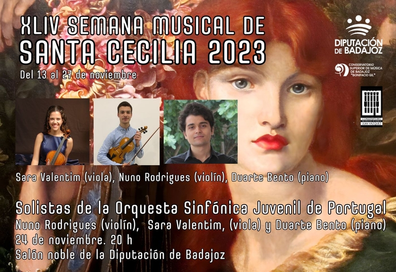 Tres solistas de la Joven Orquesta Sinfónica de Portugal actúan este viernes dentro de la XLV Semana Musical de Santa Cecilia