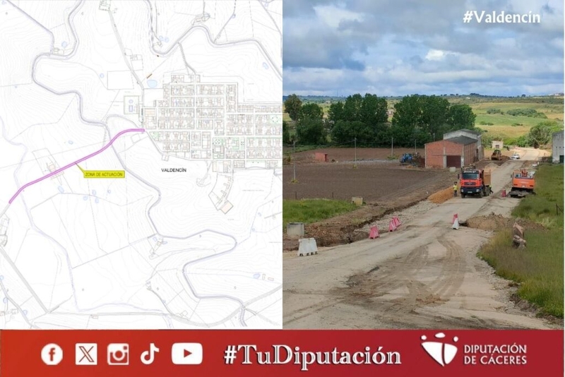 Diputación de Cáceres mejora y rehabilita la carretera de acceso a Valdencín