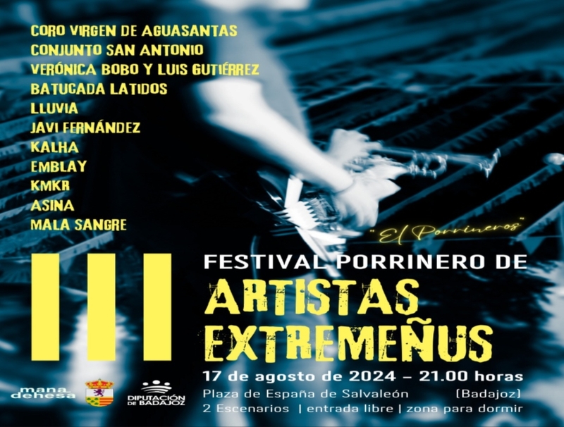 Más de 60 artistas participarán en el III Festival Porrinero de Artistas Extremeñus