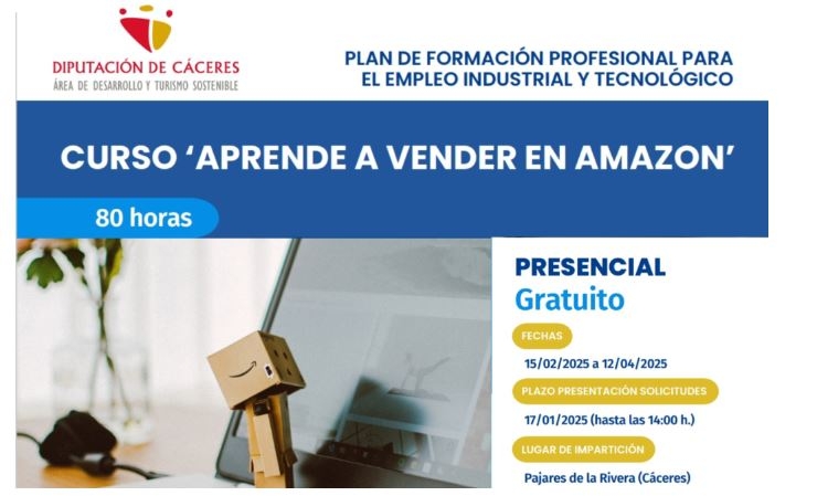 La Diputación de Cáceres promueve el emprendimiento con el curso gratuito “Aprende a vender en Amazon”