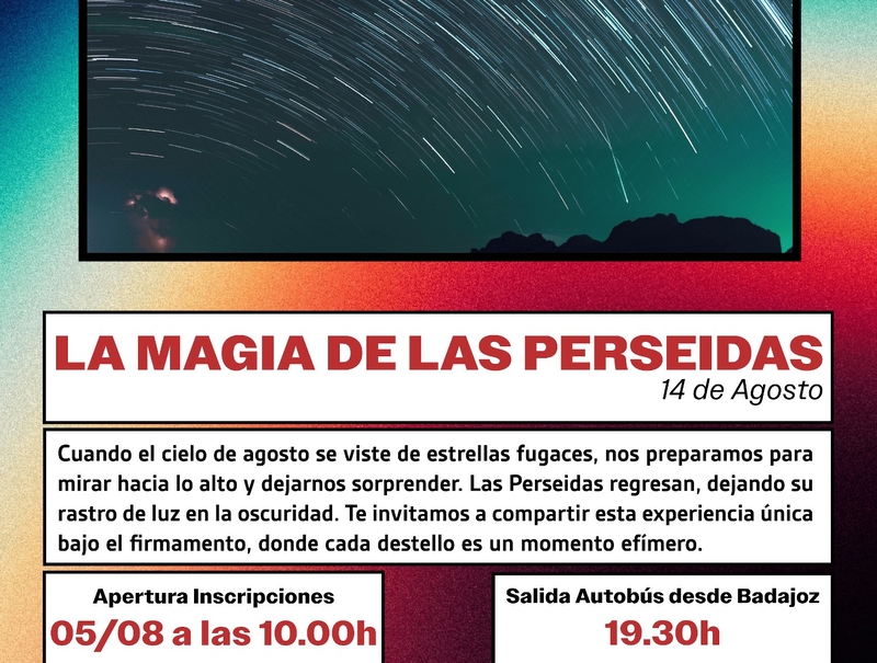 La Diputación organiza la observación de las perseidas el 14 de agosto en la finca La Cocosa