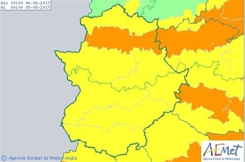 Extremadura en nivel amarillo de riesgo, por máximas de entre 37 y 39 grados
