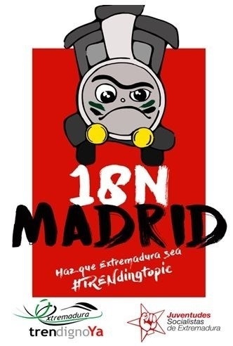 JJSS lanza la campaña 'Haz que Extremadura sea #TRENdingtopic' con motivo de la concentración del sábado en Madrid