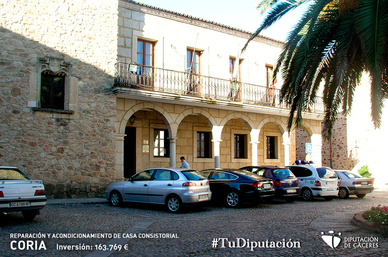 La Diputación de Cáceres invierte 163.769 euros en la reparación y acondicionamiento de la Casa Consistorial de Coria