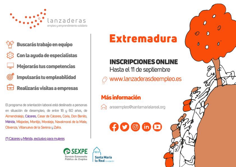 Extremadura contará en septiembre con 13 nuevas Lanzaderas de Empleo para ayudar a 260 personas desempleadas a impulsar su búsqueda de empleo