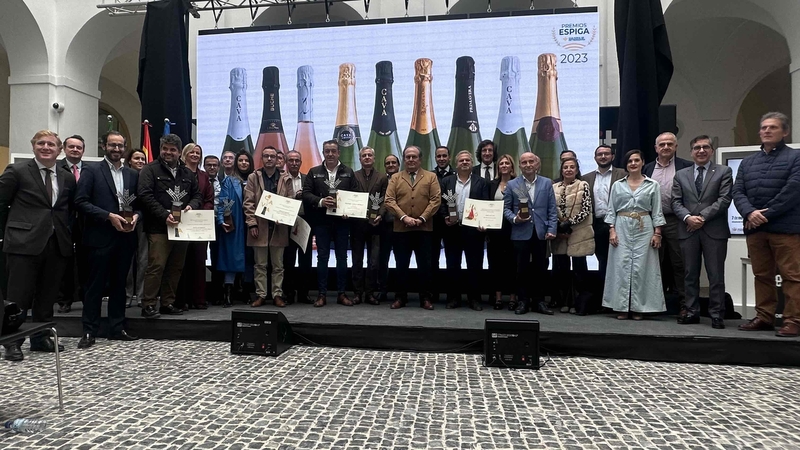 El jamón de ''Ibérico del Brillante'' y cava Buche Brut Rosado, de Bodegas Occidente, Premios Espiga 2023 Jamón DO y Cava de Extremadura 