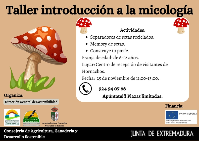 La Dirección General de Sostenibilidad organiza con el Ayuntamiento de Hornachos la VII edición del Otoño Senderista Micológico