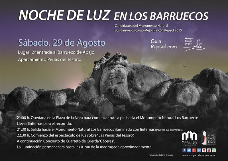 La candidatura de 'Los Barruecos' solicita el apoyo de los extremeños para la final del 'Mejor Rincón 2015'