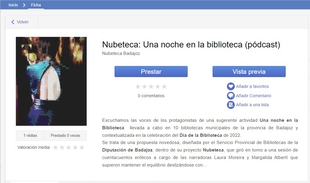 Nubeteca publica el pódcast 'Una noche en la biblioteca'
