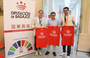 Gallardo recibe a los campeones del mundo Estefana Fernndez y Alvaro Martn