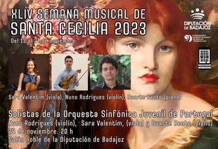 Tres solistas de la Joven Orquesta SinfÃ³nica de Portugal actÃºan este viernes dentro de la XLV Semana Musical de Santa Cecilia