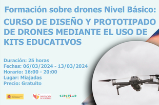 Diputación de Cáceres formará sobre diseño, manejo y programación de drones en sus espacios de la Red Circular FAB