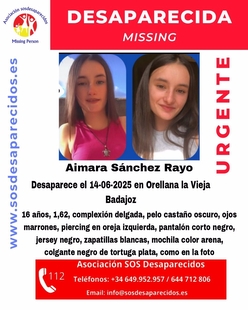 Buscan a una joven de 16 años desaparecida desde el sábado en Orellana la Vieja