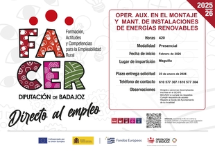 La Diputación impulsa la formación en energías renovables en el medio rural con una acción del Proyecto FACER en Maguilla