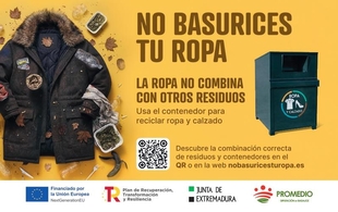 'No basurices tu ropa', la campaña para concienciar sobre el reciclaje de los residuos textiles en la provincia de Badajoz