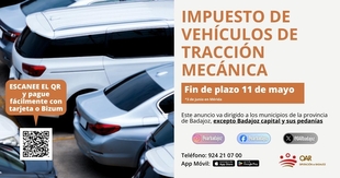 El lunes 11 de mayo finaliza el plazo para el pago del impuesto de circulación en la provincia de Badajoz