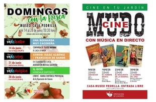 “Cine en tu jardín” y “Domingos con la fresca”, las nuevas citas de la Diputación de Cáceres para este mes de junio en Museo-Casa Pedrilla