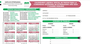 Así queda el calendario laboral oficial 2024 de las fiestas de Extremadura